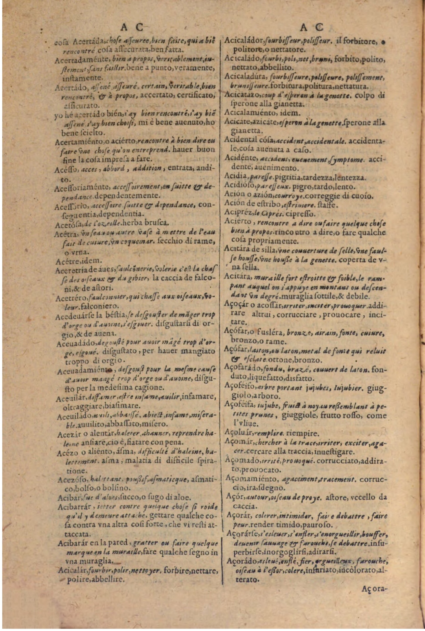 1606 - Samuel Crespin - Thresor des trois langues, francoise, italiene et espagnolle - BSB Munich