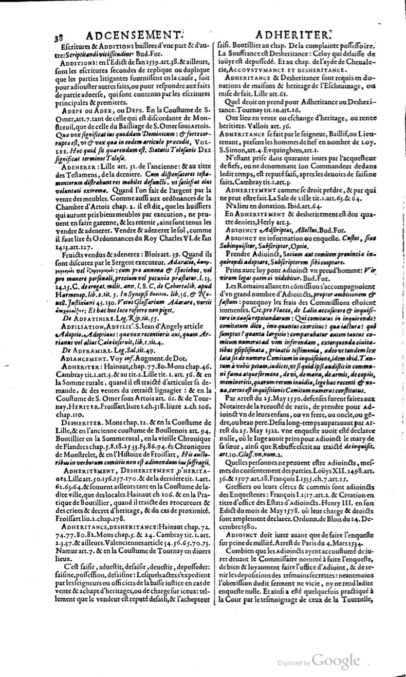 1629 - Veuve Nicolas Buon - Trésor du droit français (21754 T. 1) - BM Lyon