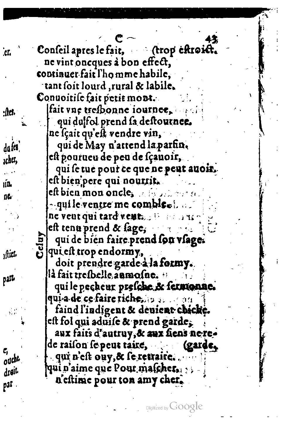 1582 - Nicolas Bonfons - Trésor des sentences dorées - BM Lyon 1582 - Nicolas Bonfons - Trésor des sentences dorées - BM Lyon