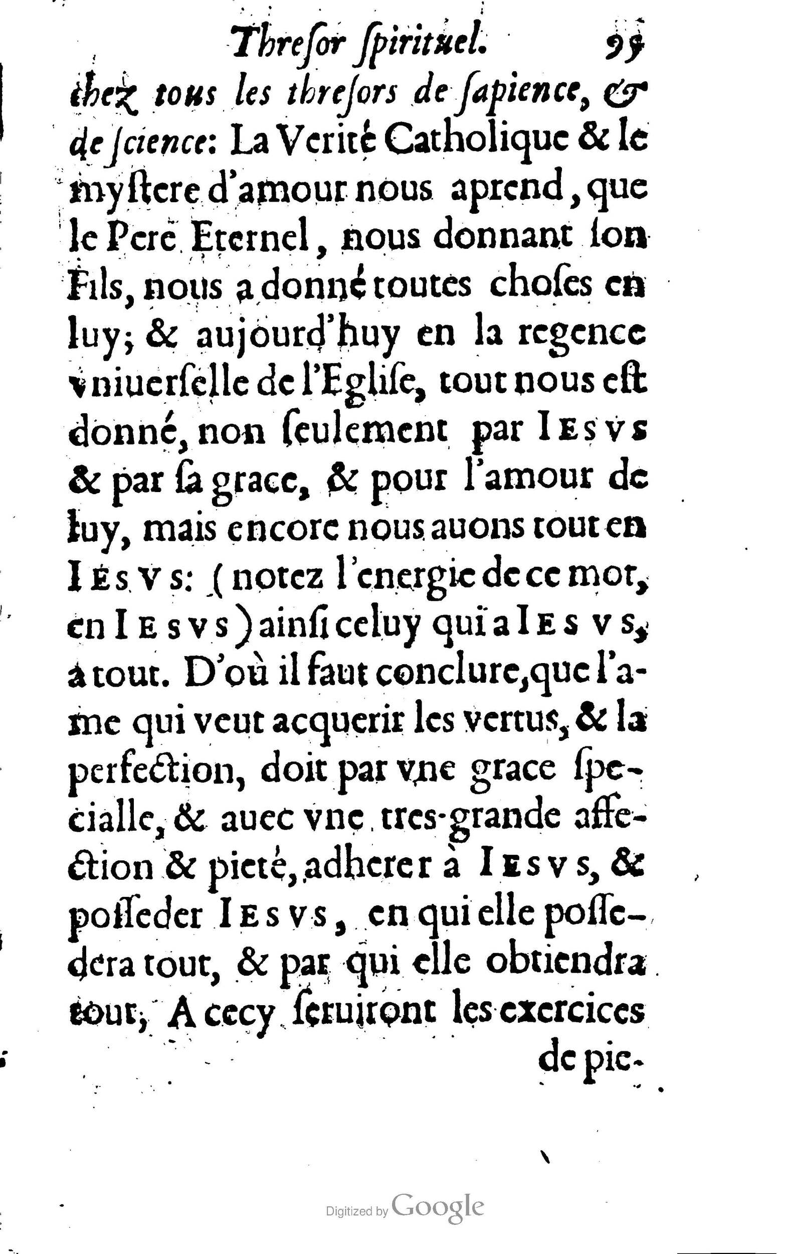 1633 - François Waudré - Trésor spirituel contenant les excellences du christianisme - BM Lyon