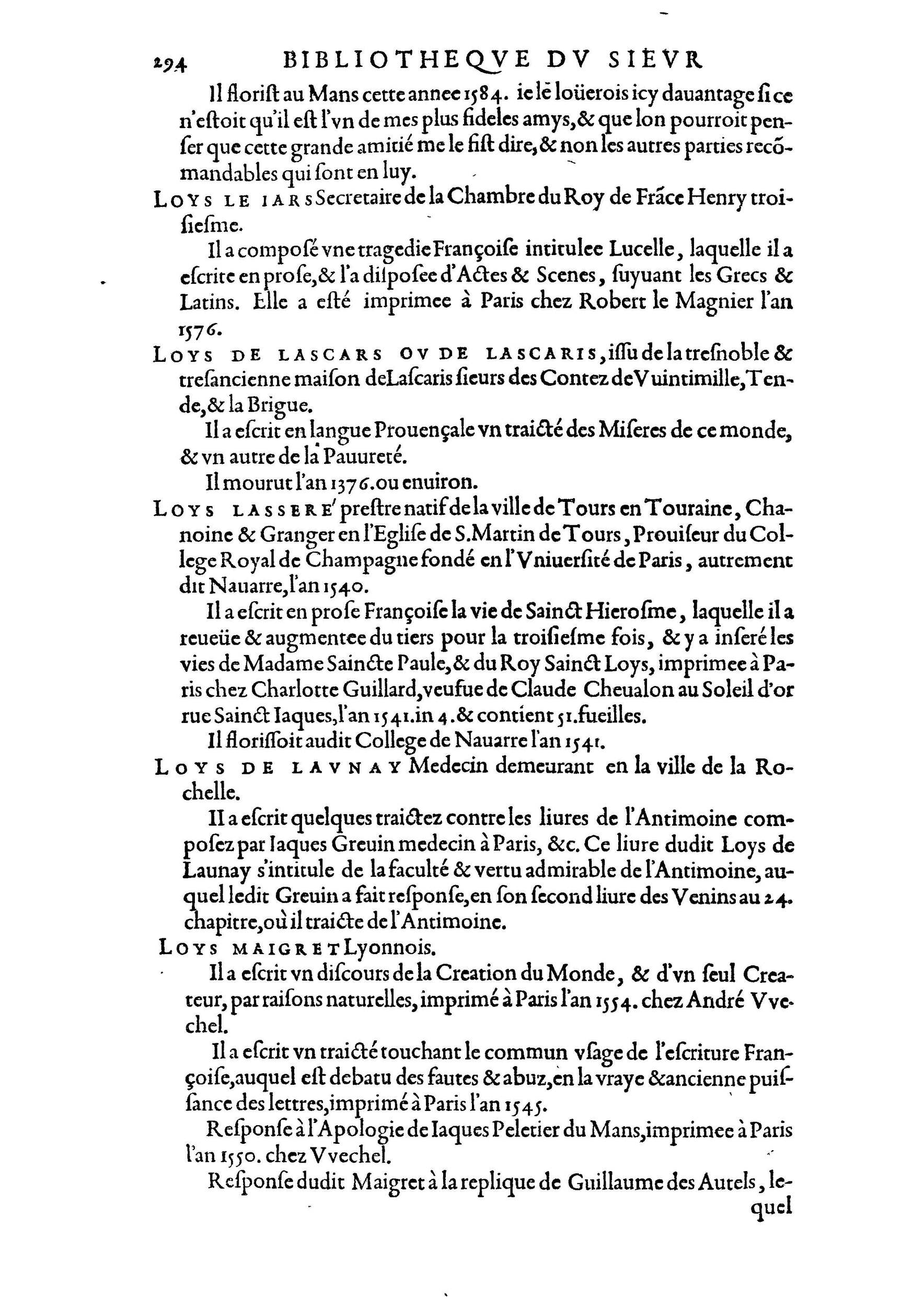 1584 - Abel L&#039;Angelier - Bibliothèques françaises - BnF
