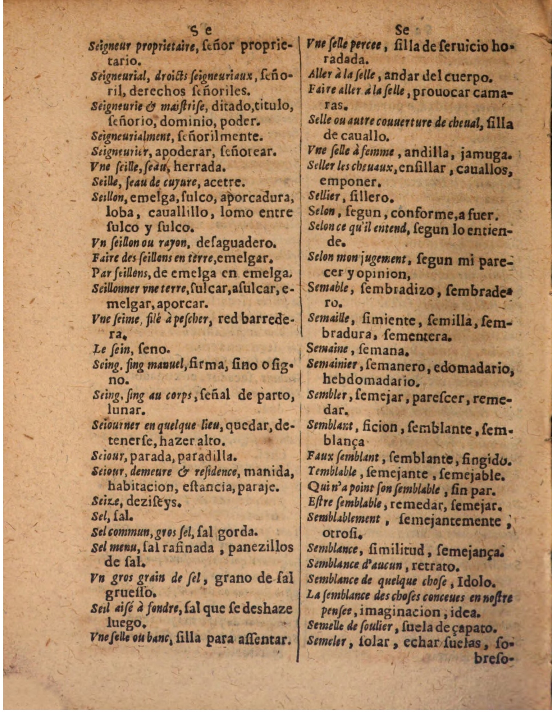 1624 - Hubert Antoine - Trésor des deux langues espagnole et française (Seconde partie) - BSB Munich