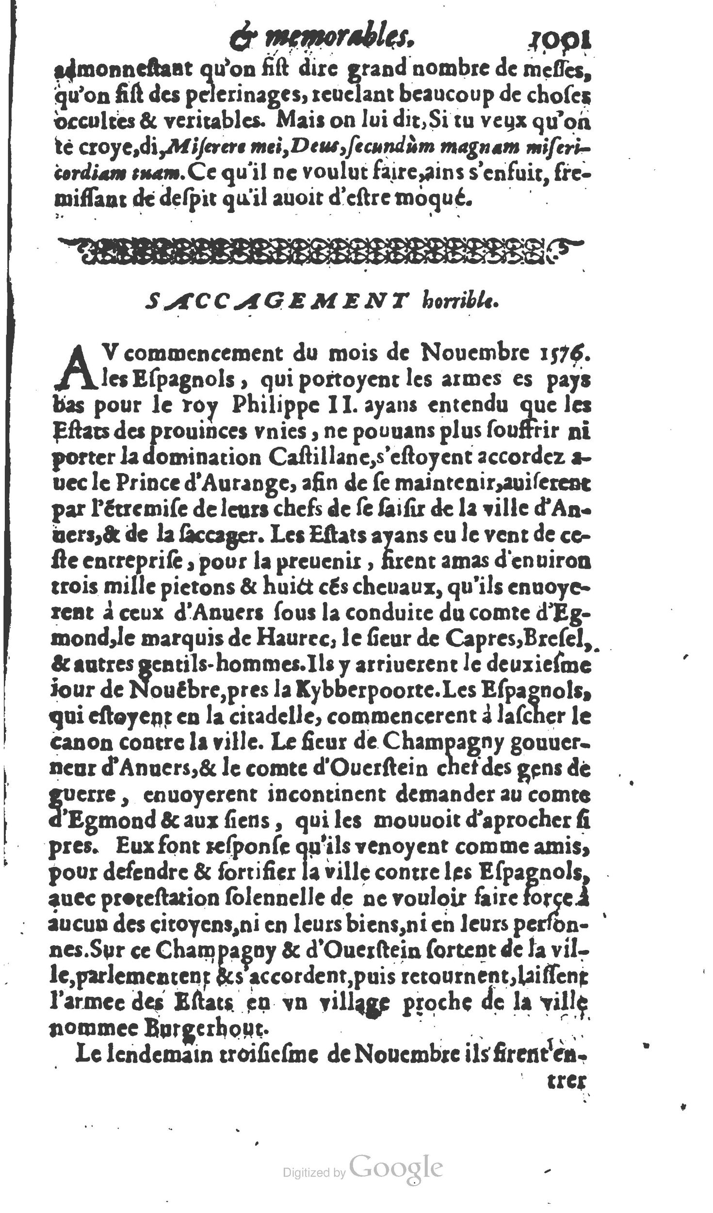 1610 - Paul Marceau - Trésor d’histoires admirables et mémorables - Princeton
