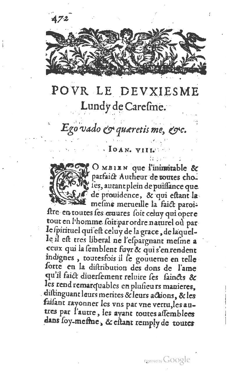 1607 - Nicolas Du Fossé - Trésor quadragésimal - T 01 - BM Lyon