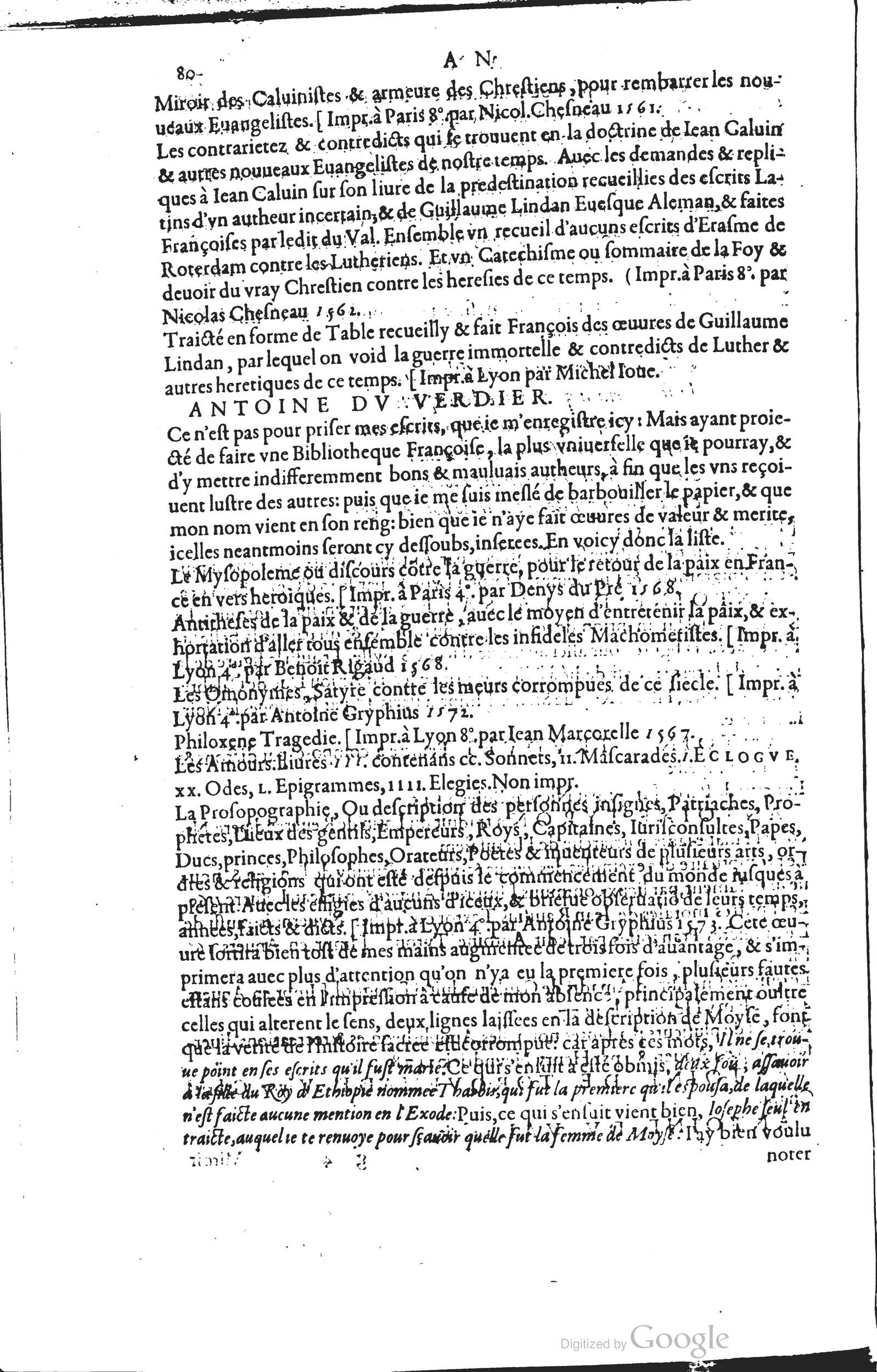 1585 - Barthélemy Honorat - Bibliothèques françaises - BSB Munich