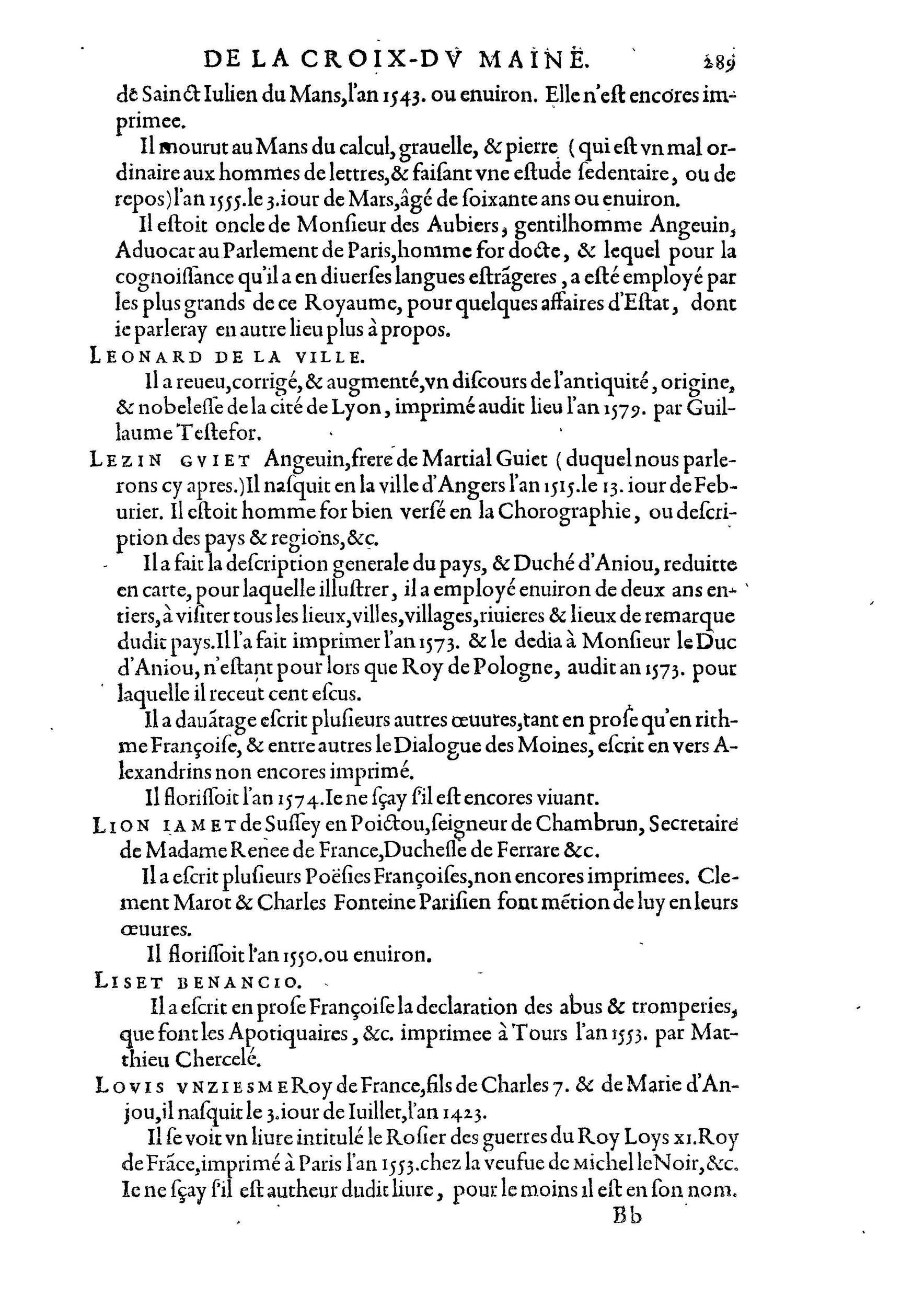 1584 - Abel L&#039;Angelier - Bibliothèques françaises - BnF