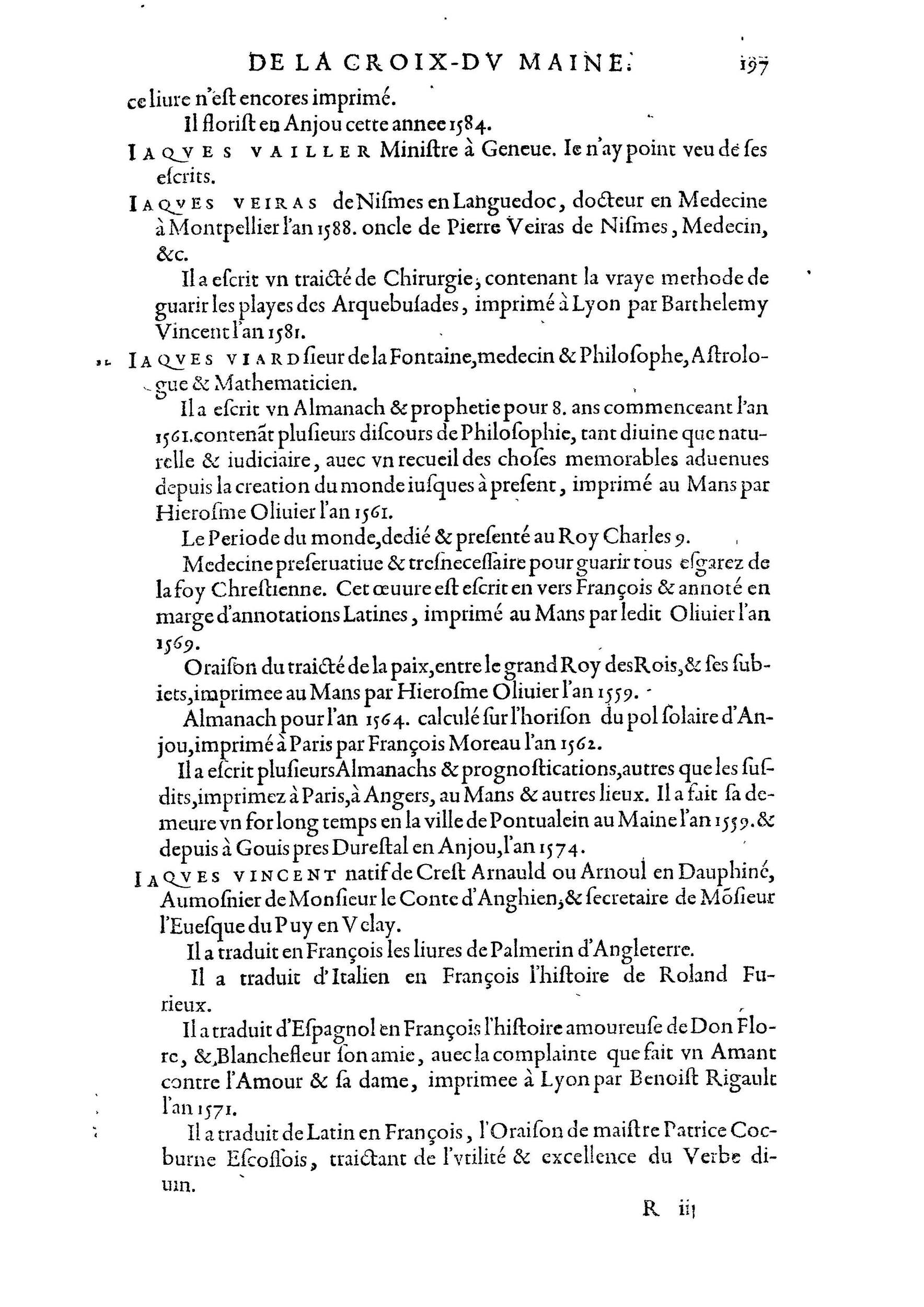 1584 - Abel L&#039;Angelier - Bibliothèques françaises - BnF