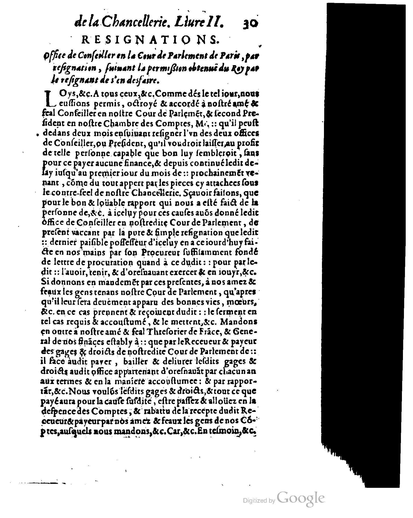 1614 - Jean Richer - Trésor du nouveau style et protocole de la chancellerie de France - BSB Munich