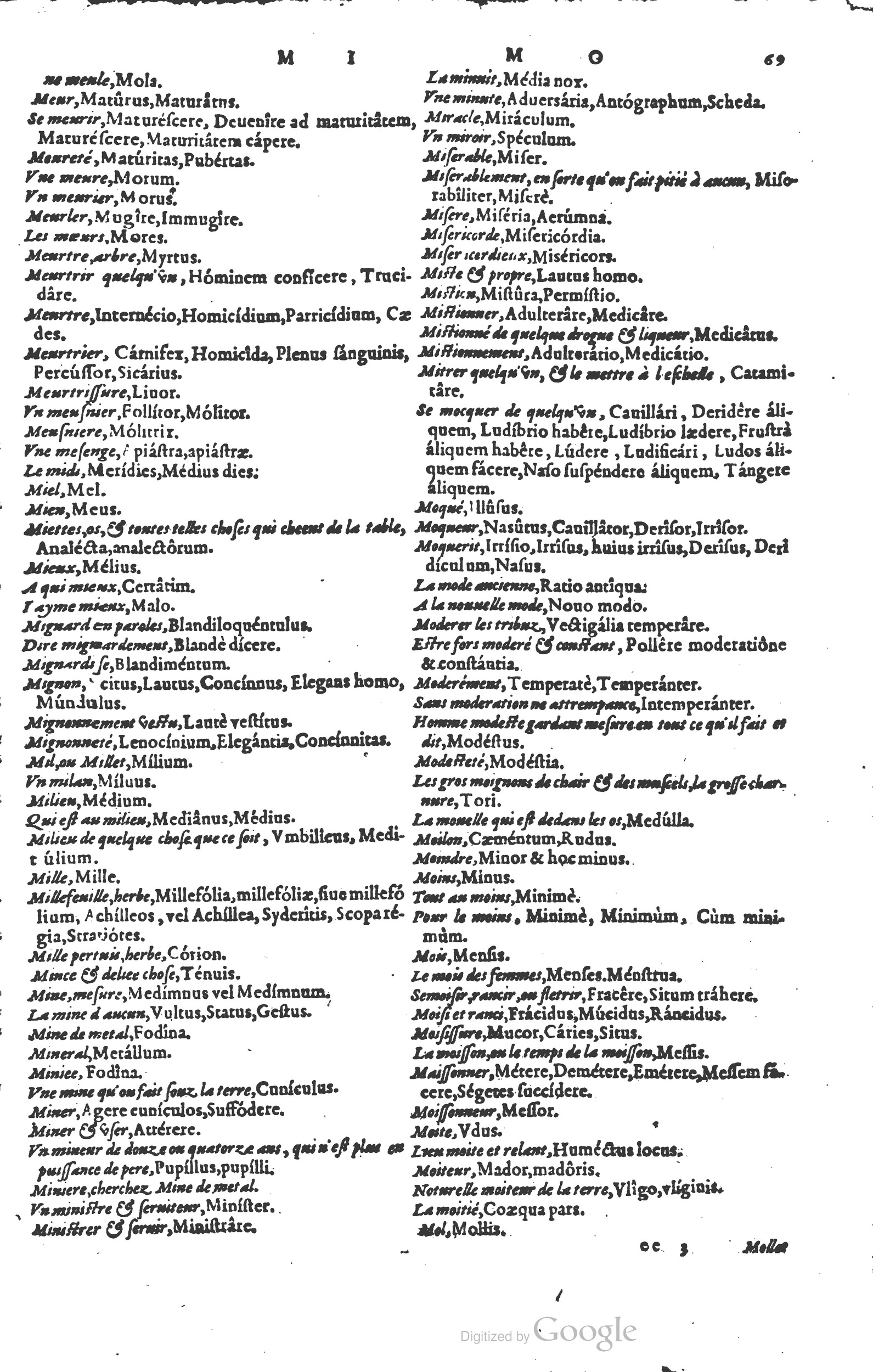 1578 - Louis Cloquemin - Trésor des mots et traits français - BSB Munich