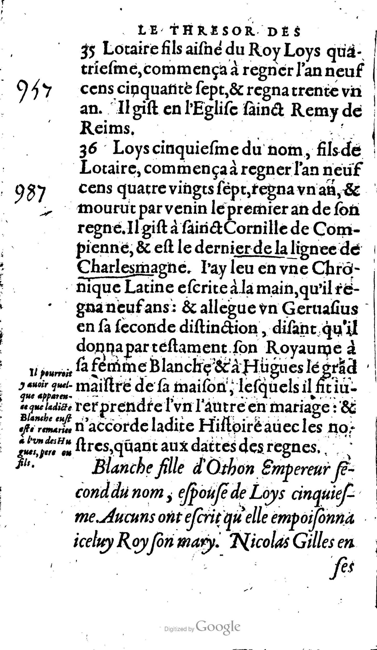 1604 - Galiot Corrozet - Trésor des histoires de France - BNC Florence