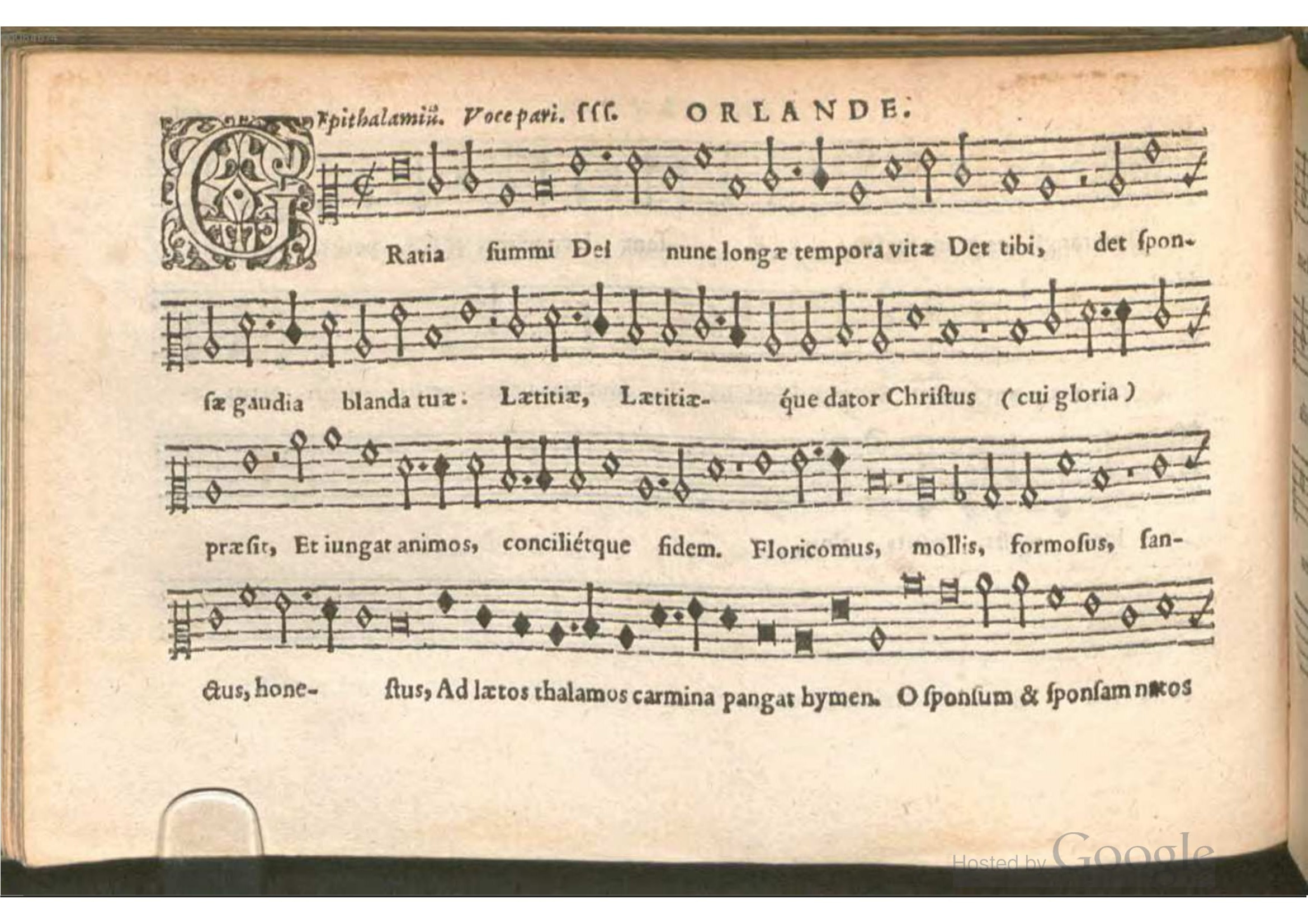 1576 - [Pierre de Saint-André] - Trésor de musique d’Orlande de Lassus Bassus - BSB Munich