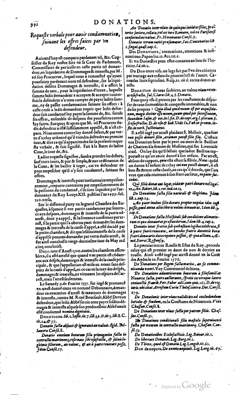 1629 - Veuve Nicolas Buon - Trésor du droit français (29620 T. 1) - BM Lyon