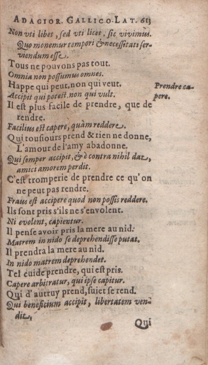 1612 - Dominicus Custos - Trésor des proverbes français  - Bibliopol-Olomuc