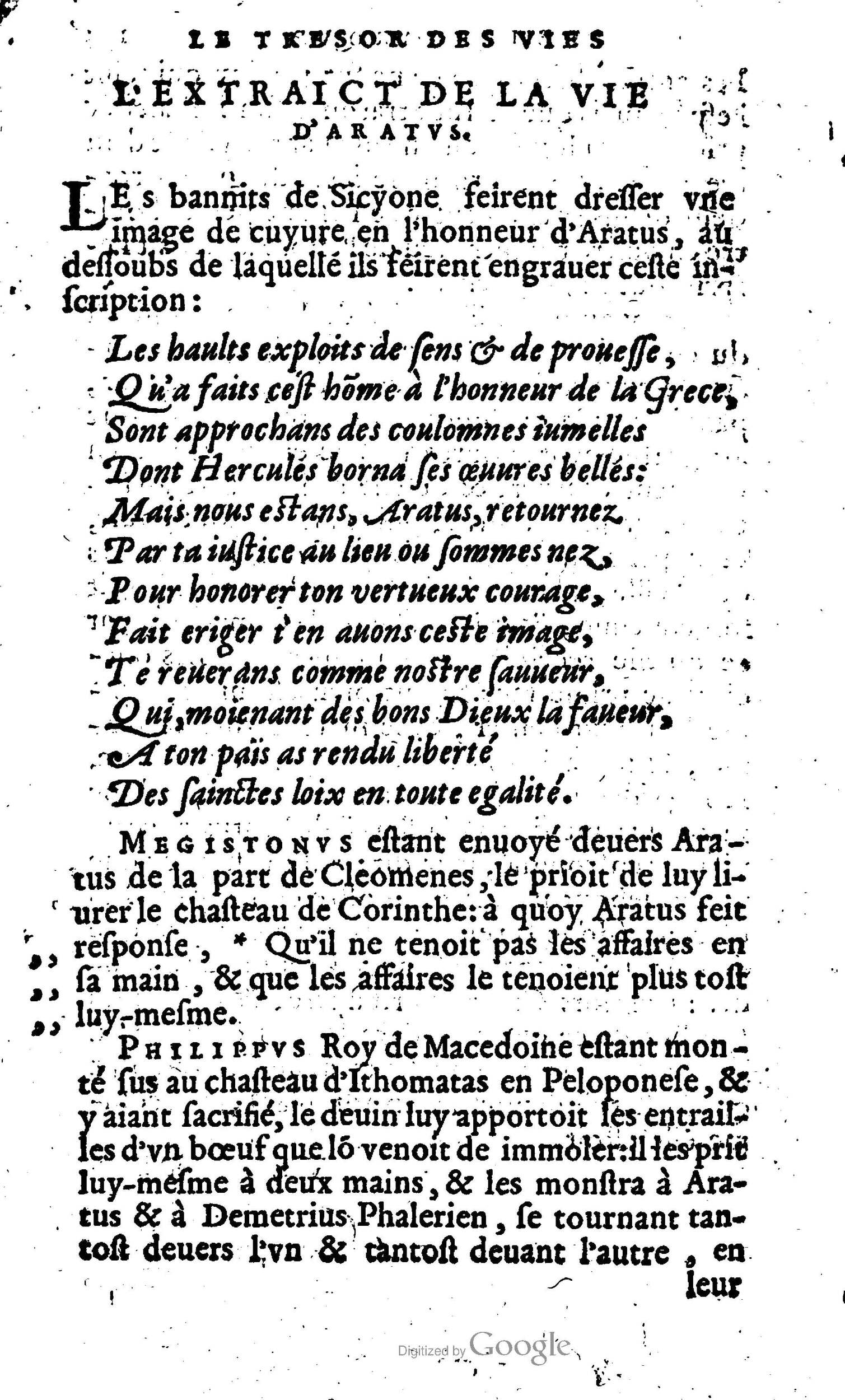 1568 - Willem Silvius - Trésor des vies de Plutarque - Anvers Plantin-Moretus