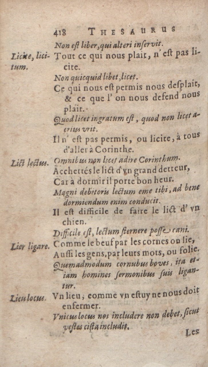 1612 - Dominicus Custos - Trésor des proverbes français  - Bibliopol-Olomuc