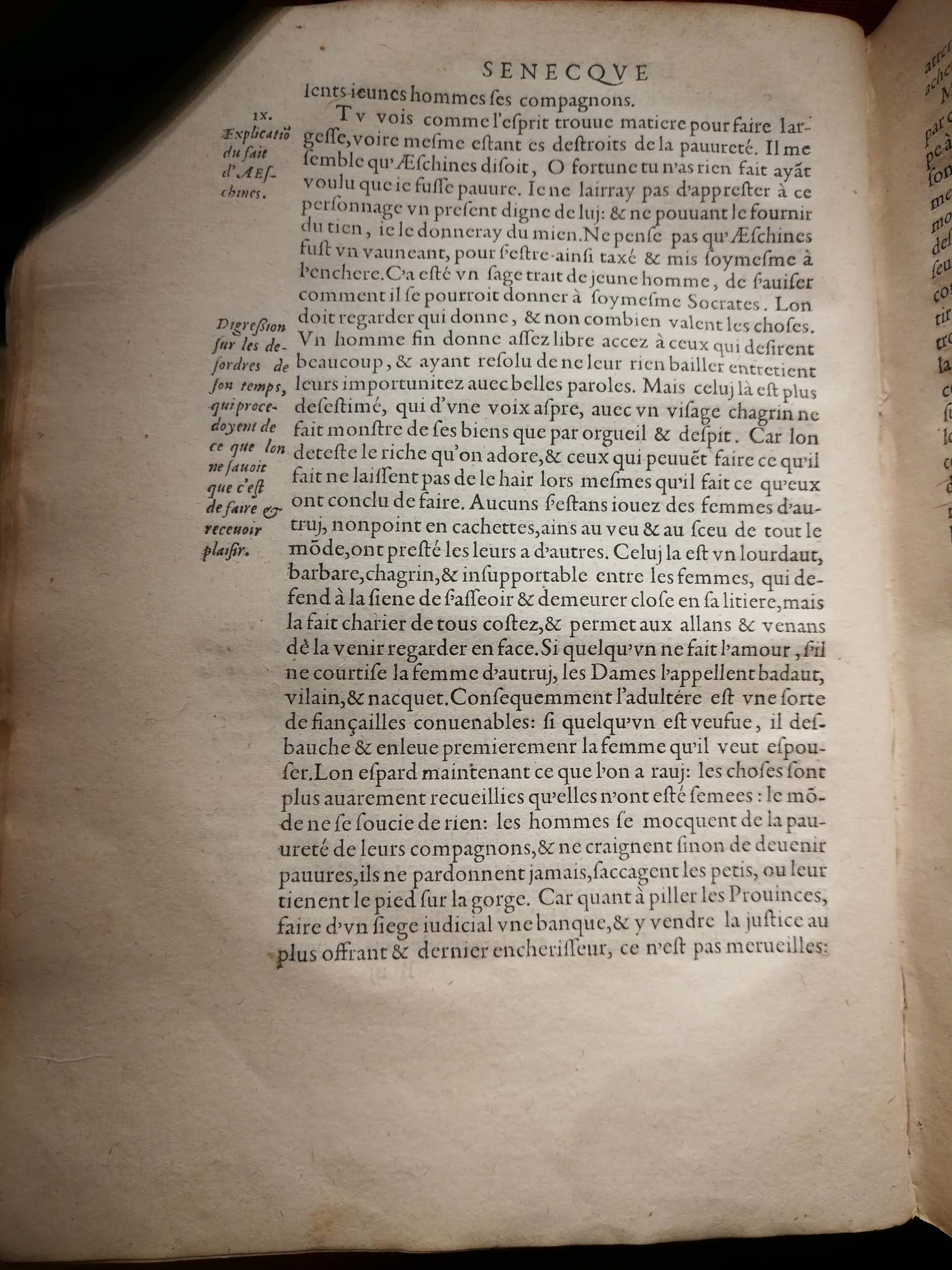 1595 - Jean Houzé - Œuvres morales et mêlées de Sénèque, Trésor de philosophie morale - T. 1 - BnF