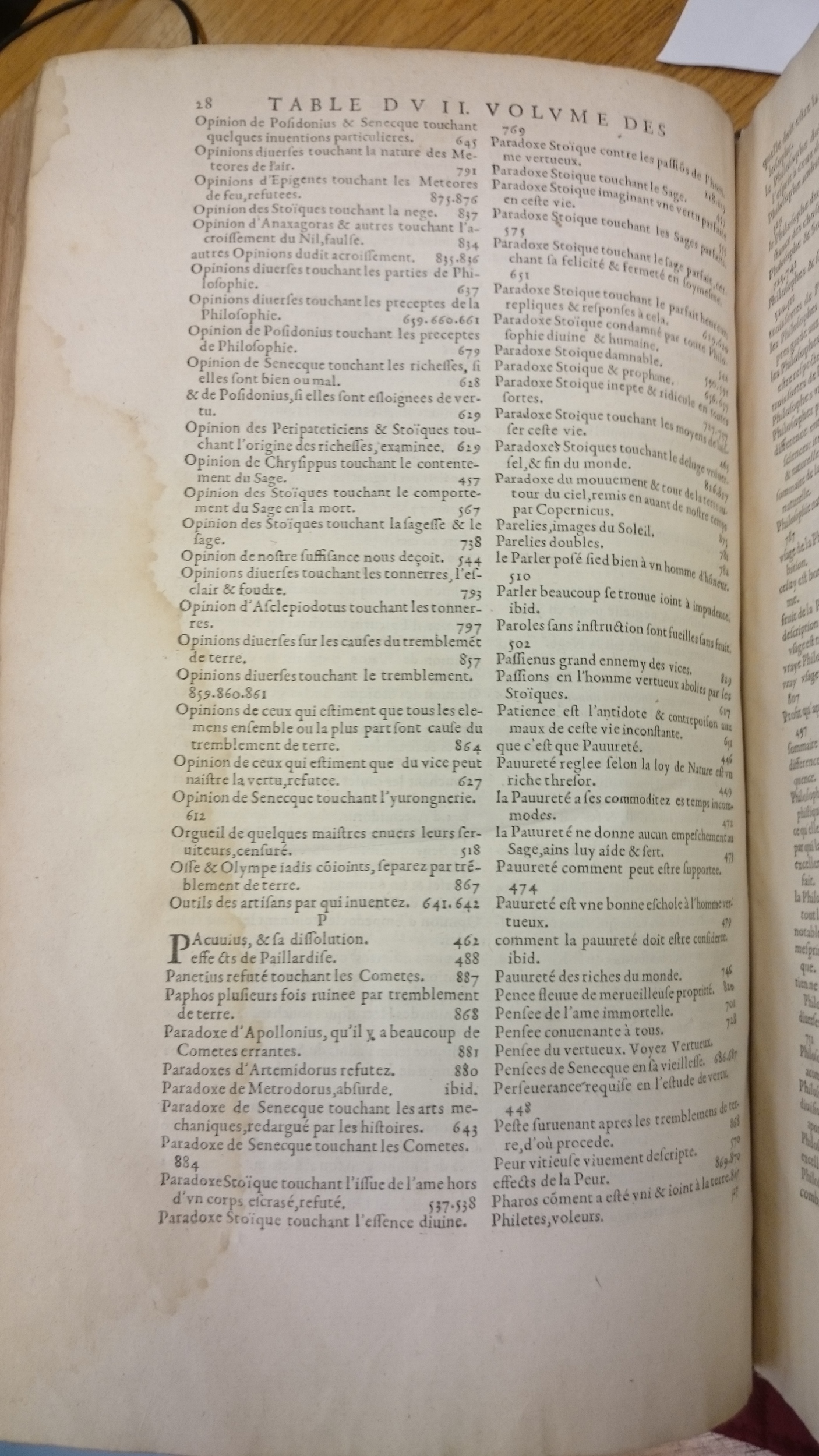 1598 - Jean Houzé - Œuvres morales et mêlées de Sénèque, Trésor de philosophie morale - BM Lyon