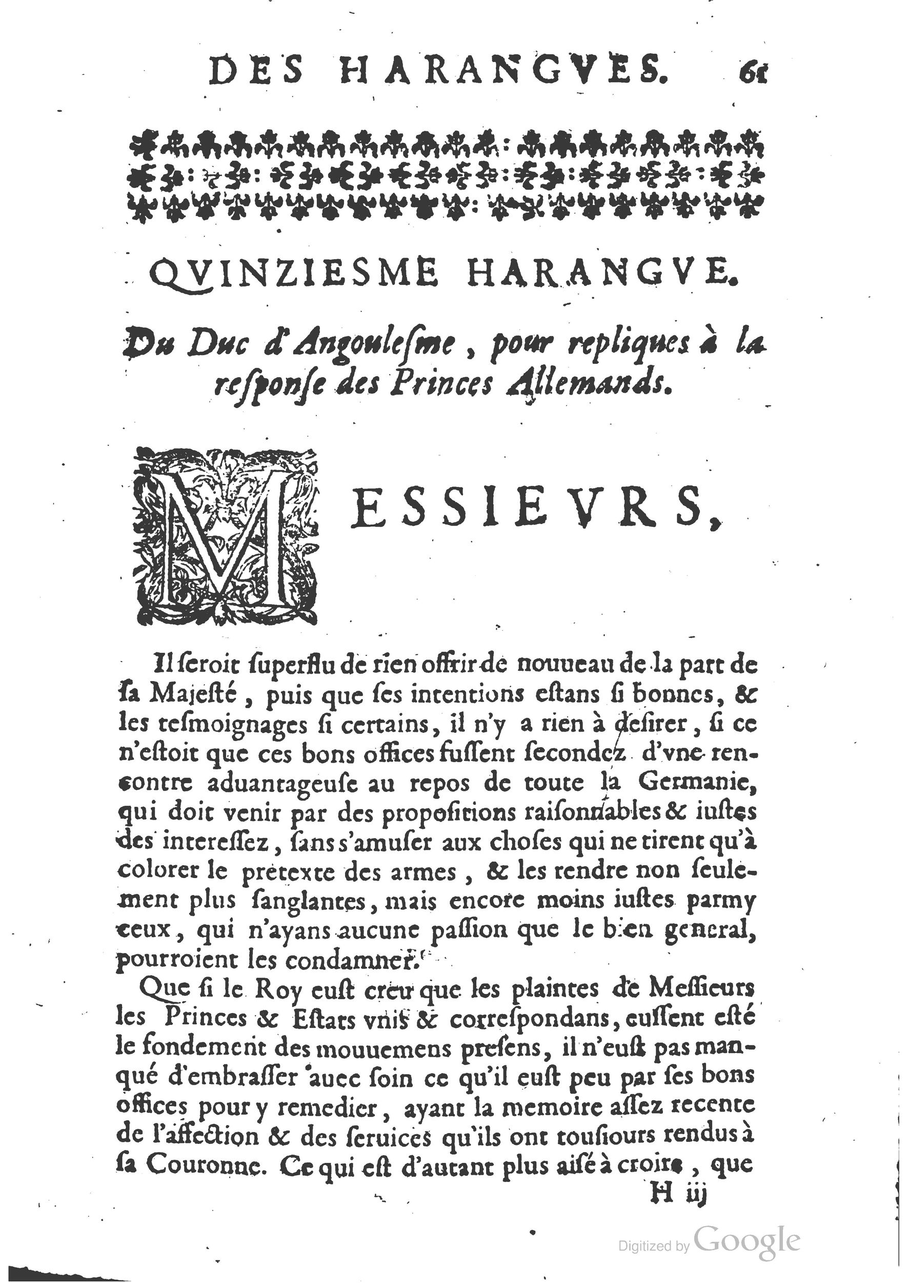 1654 - Michel Bobin - Trésor des harangues, remontrances et oraisons funèbres - BM Lyon