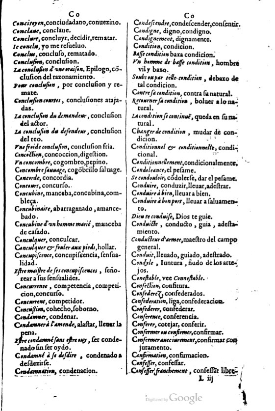 1621 - Adrian Tiffaine - Trésor des deux langues espagnole et française - BM Lyon