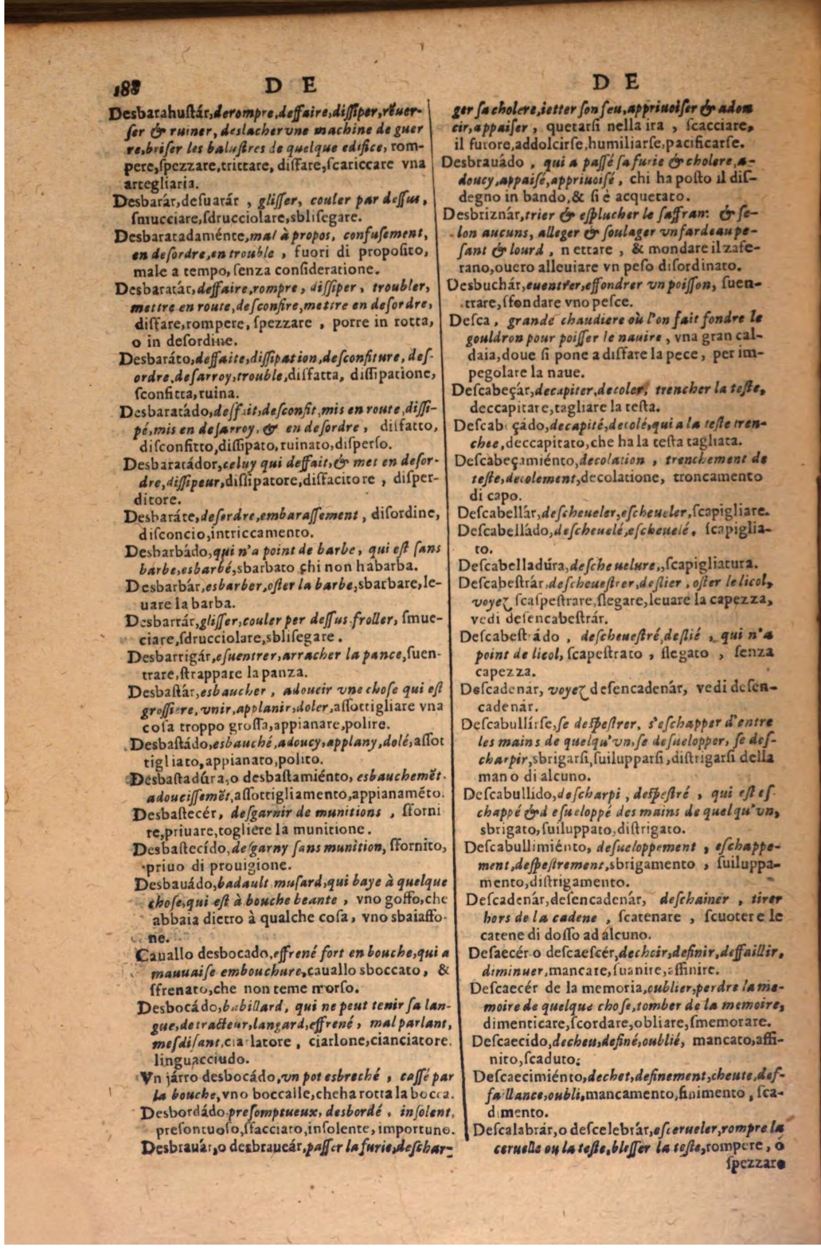 1606 - Samuel Crespin - Thresor des trois langues, francoise, italiene et espagnolle - BSB Munich