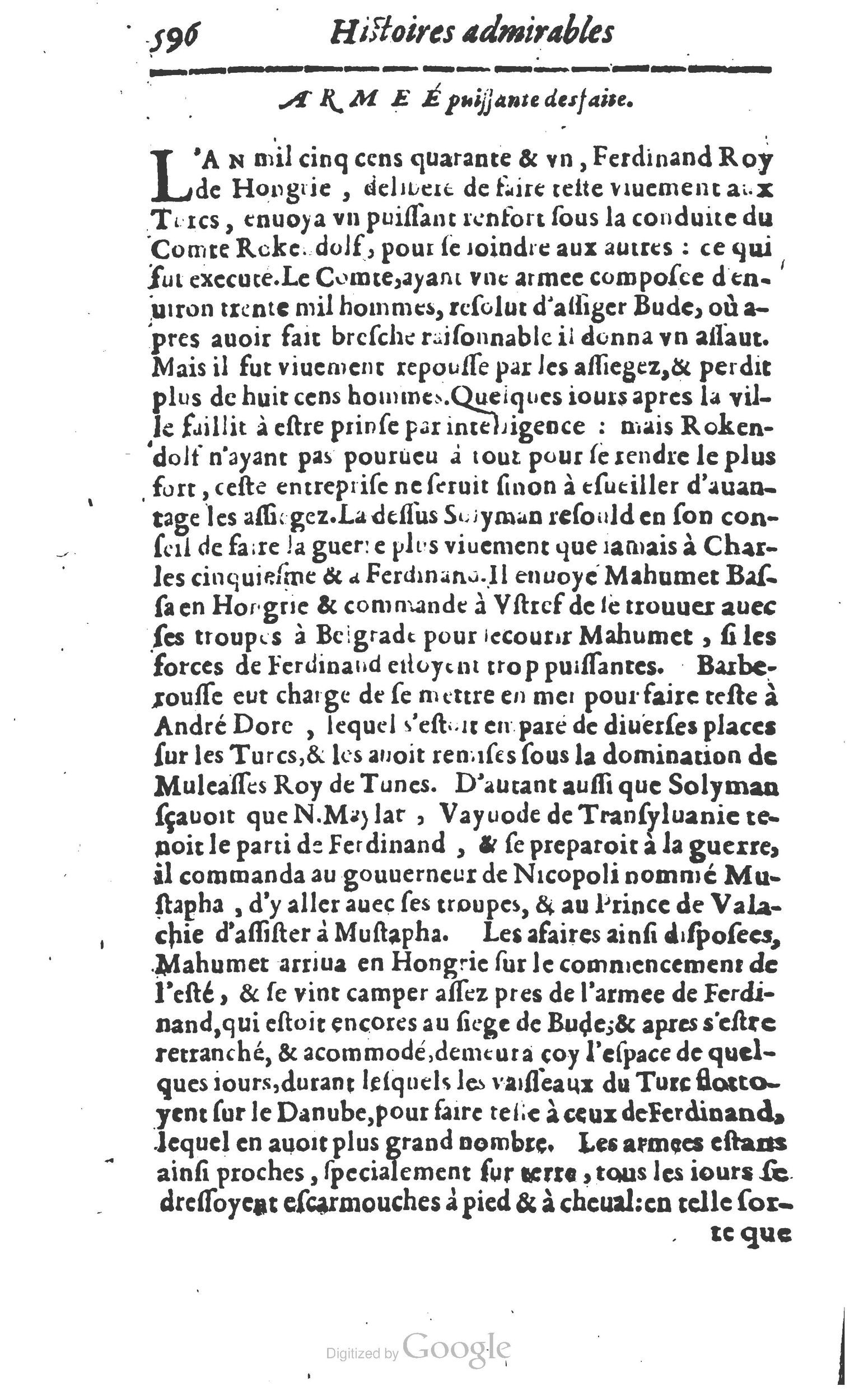 1610 - Paul Marceau - Trésor d’histoires admirables et mémorables - Princeton