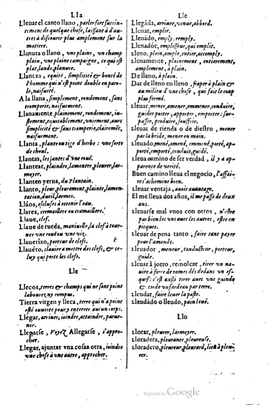 1621 - Adrian Tiffaine - Trésor des deux langues espagnole et française - BM Lyon