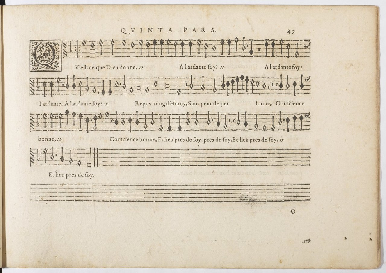 1594 - Paul Marceau - Trésor de musique d&#039;Orlande de Lassus, Superius, Bassus, Tenor, Quinta pars - BnF
