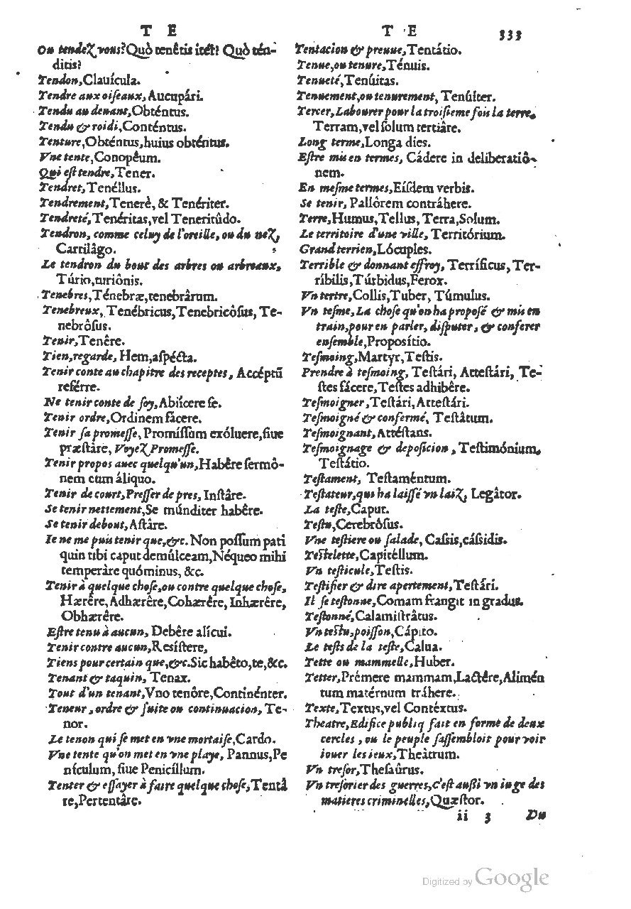 1558 - Guillaume Rouillé - Trésor des mots et traits français - BSB Munich