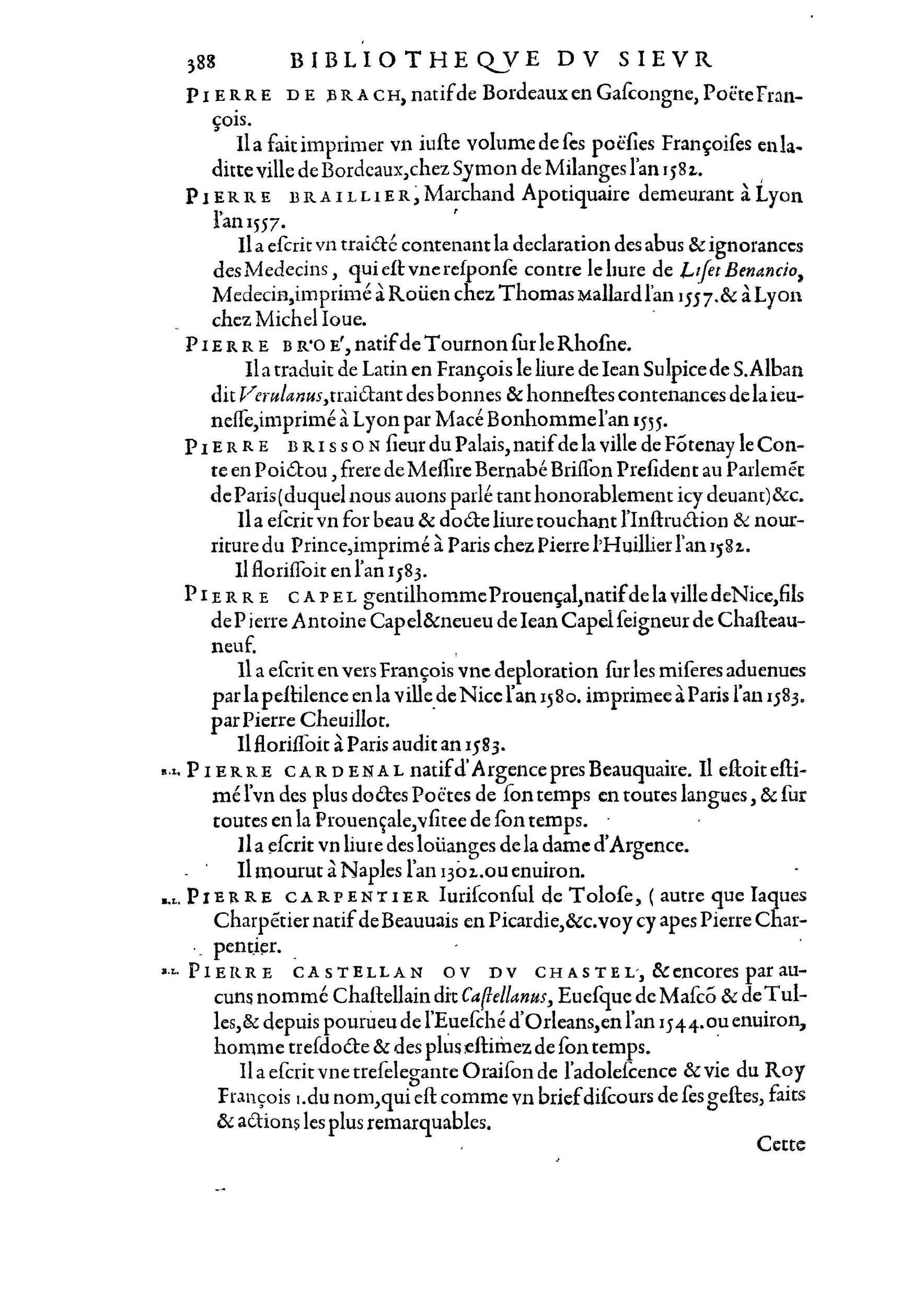 1584 - Abel L&#039;Angelier - Bibliothèques françaises - BnF