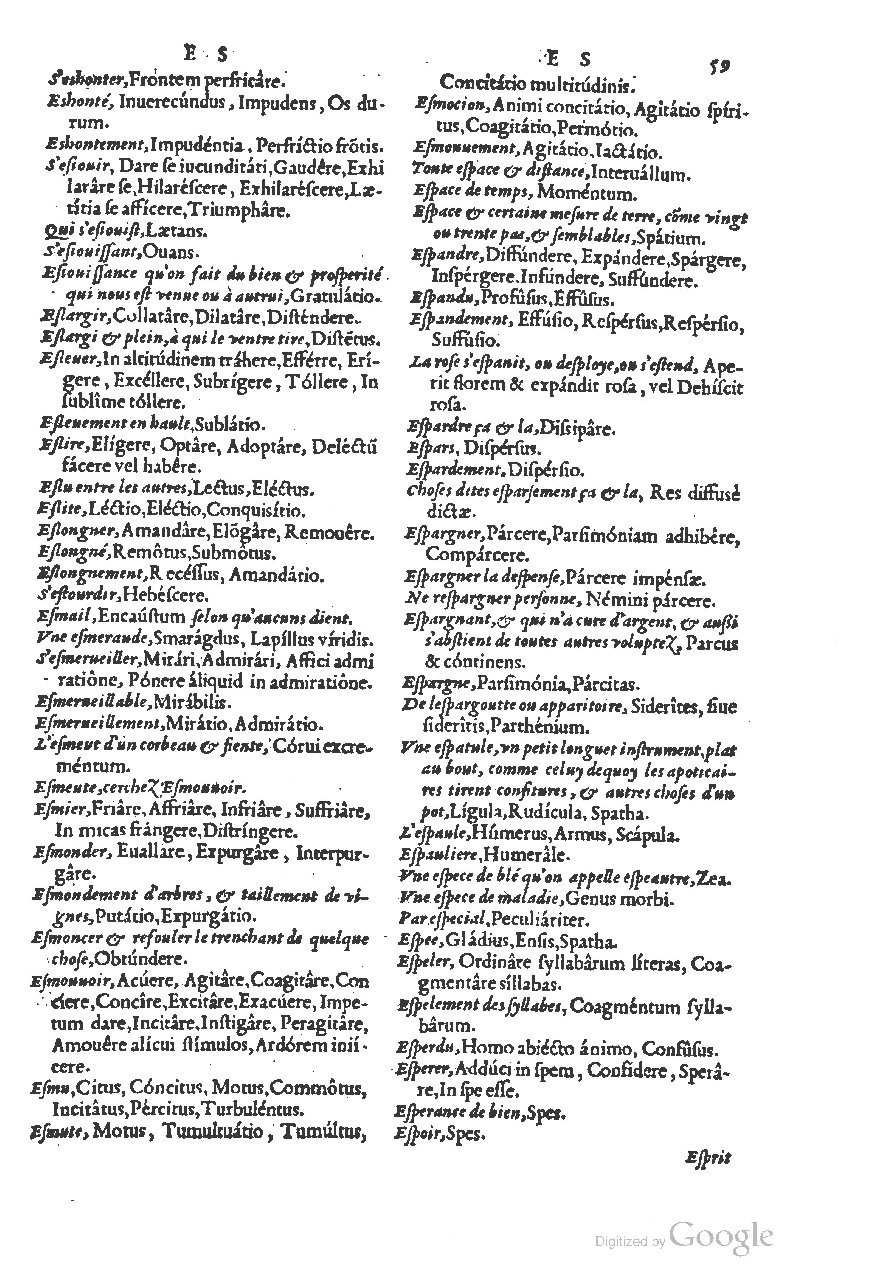 1558 - Guillaume Rouillé - Trésor des mots et traits français - BSB Munich