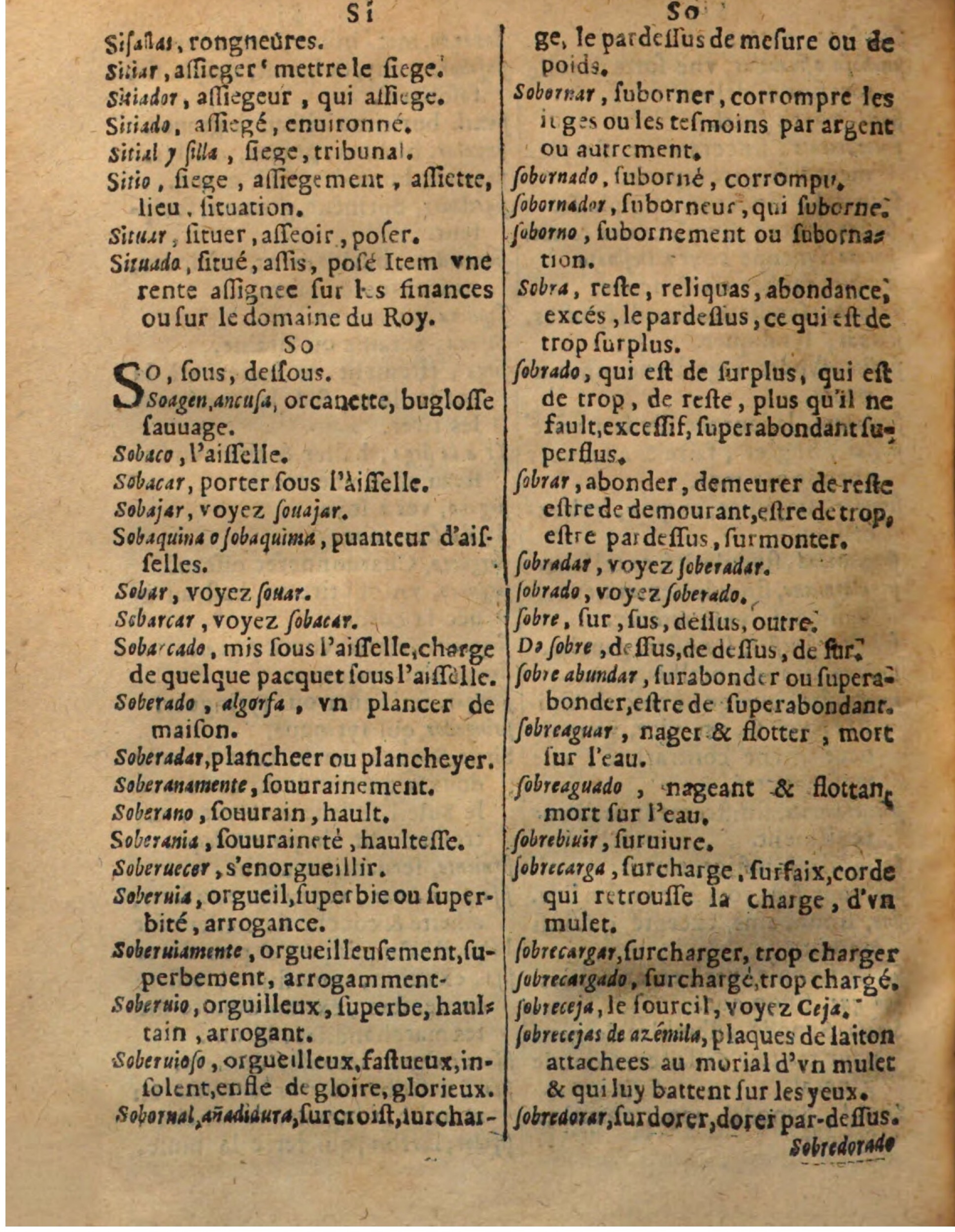 1625 - Hubert Antoine - Trésor des deux langues espagnole et française - Augsbourg