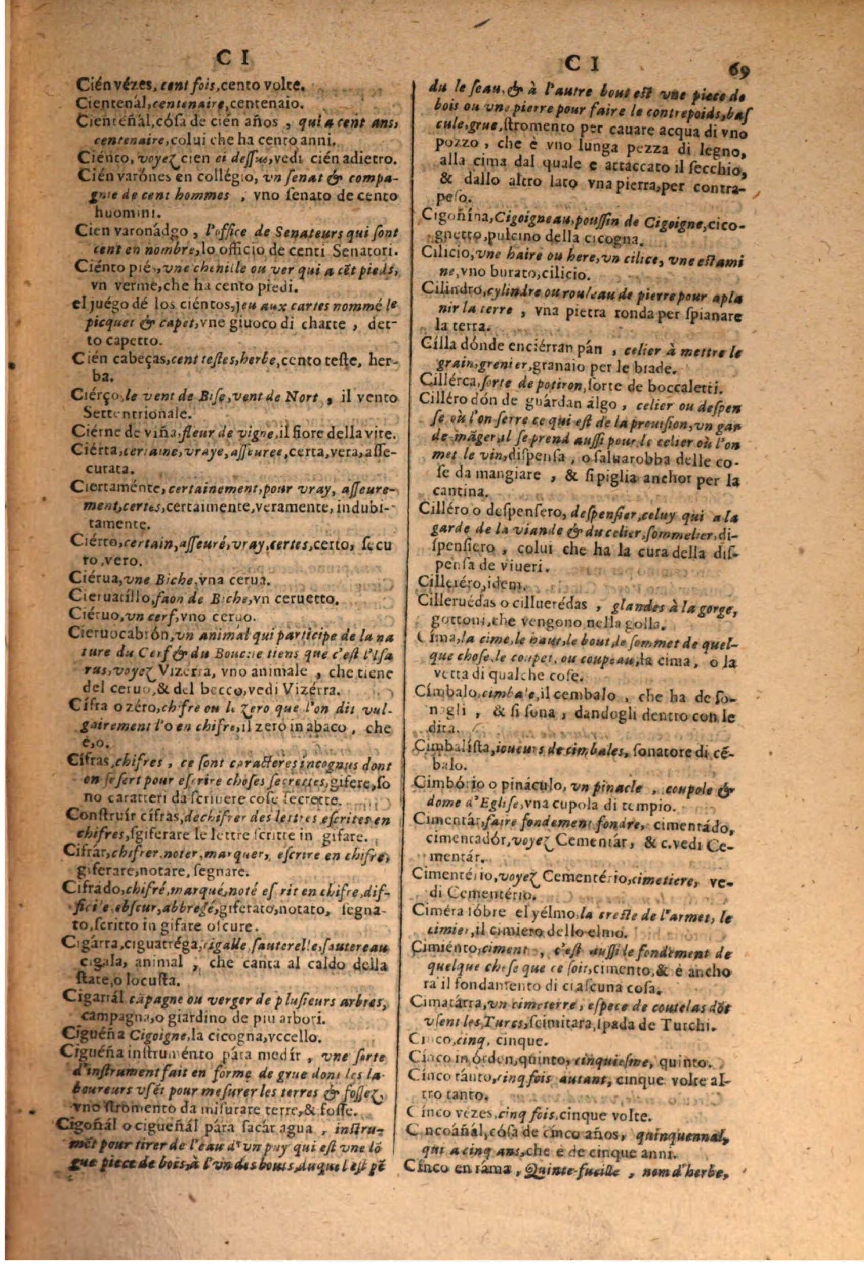 1606 - Samuel Crespin - Thresor des trois langues, francoise, italiene et espagnolle - BSB Munich