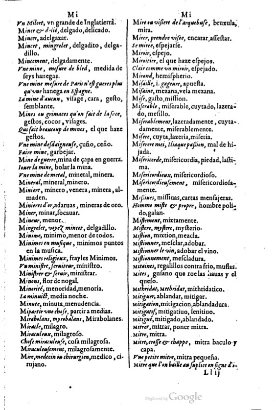 1621 - Adrian Tiffaine - Trésor des deux langues espagnole et française - BM Lyon