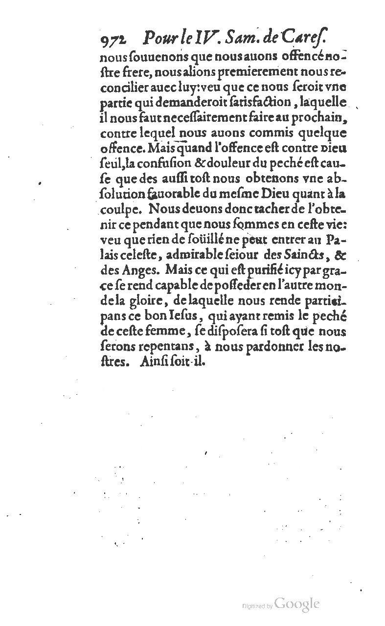 1607 - Nicolas Du Fossé - Trésor quadragésimal - T 01 - BM Lyon