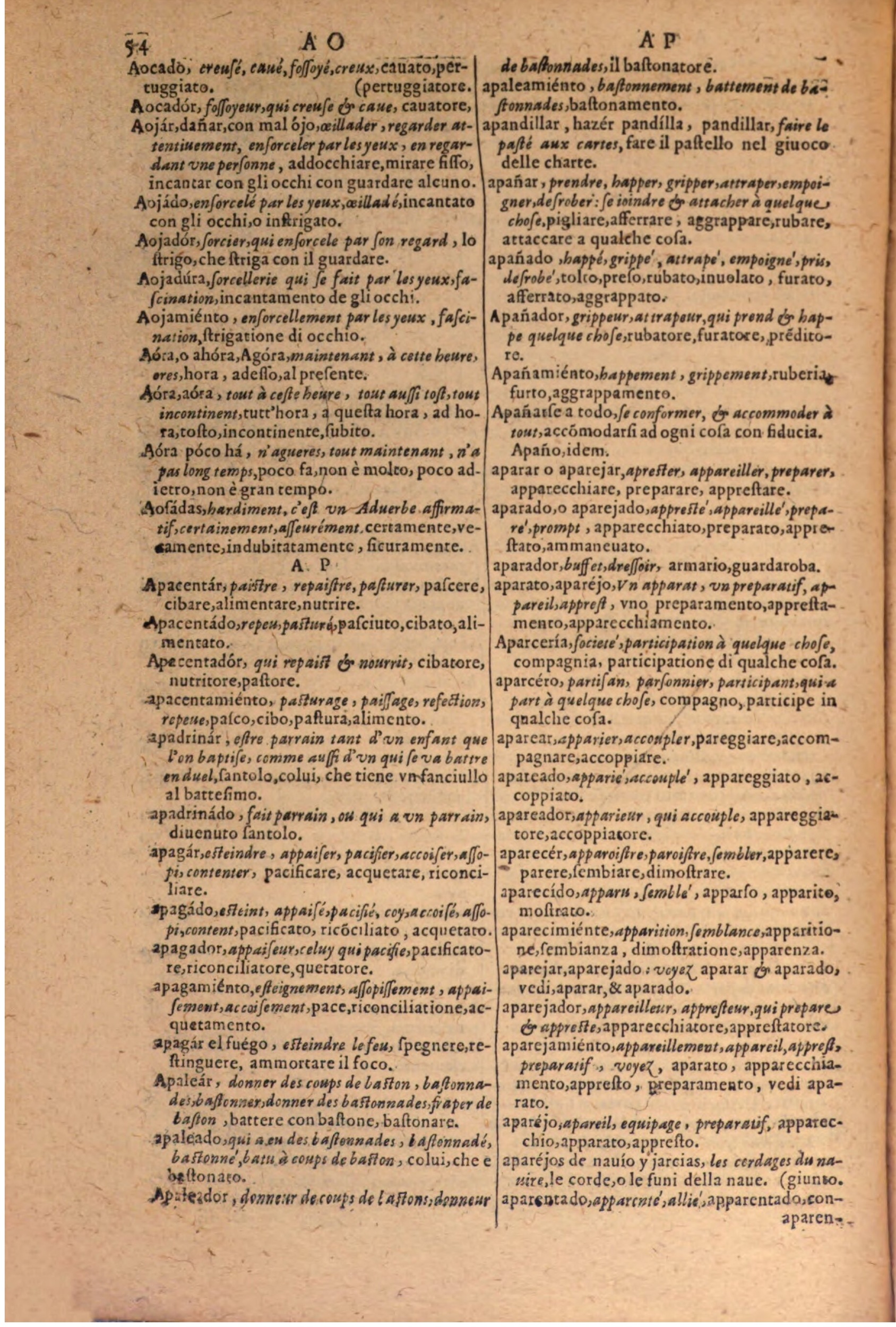 1606 - Samuel Crespin - Thresor des trois langues, francoise, italiene et espagnolle - BSB Munich