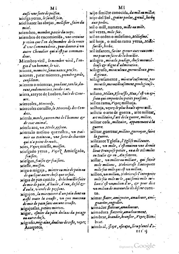 1621 - Adrian Tiffaine - Trésor des deux langues espagnole et française - BM Lyon