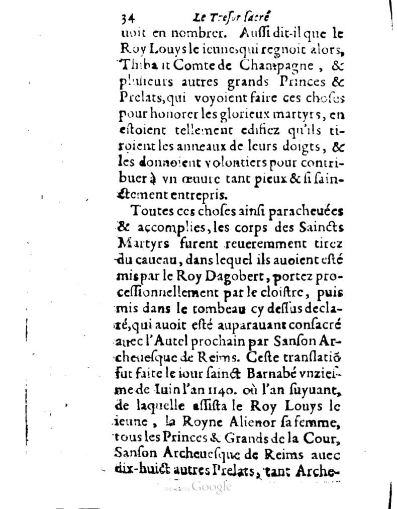 1636 - Jean Billaine - Trésor sacré ou inventaire des saintes reliques - British Library