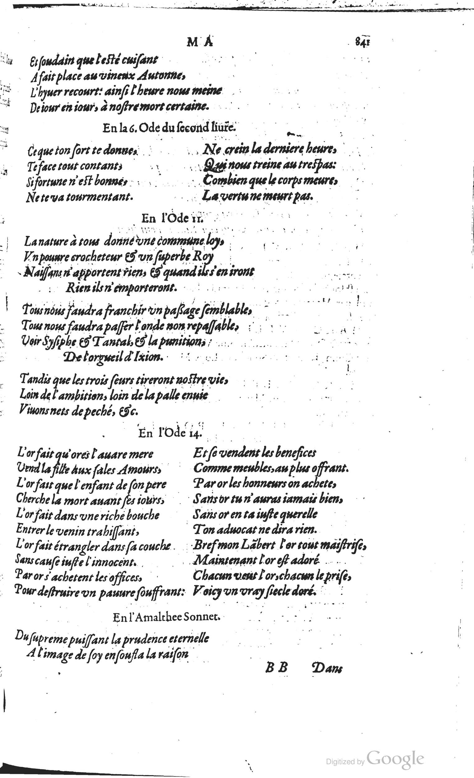 1585 - Barthélemy Honorat - Bibliothèques françaises - BSB Munich