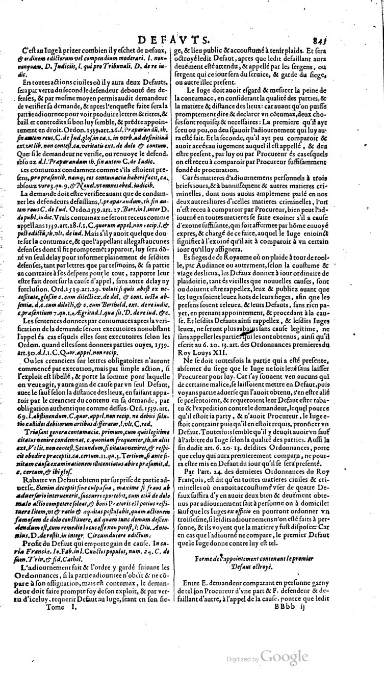1629 - Veuve Nicolas Buon - Trésor du droit français (21754 T. 1) - BM Lyon