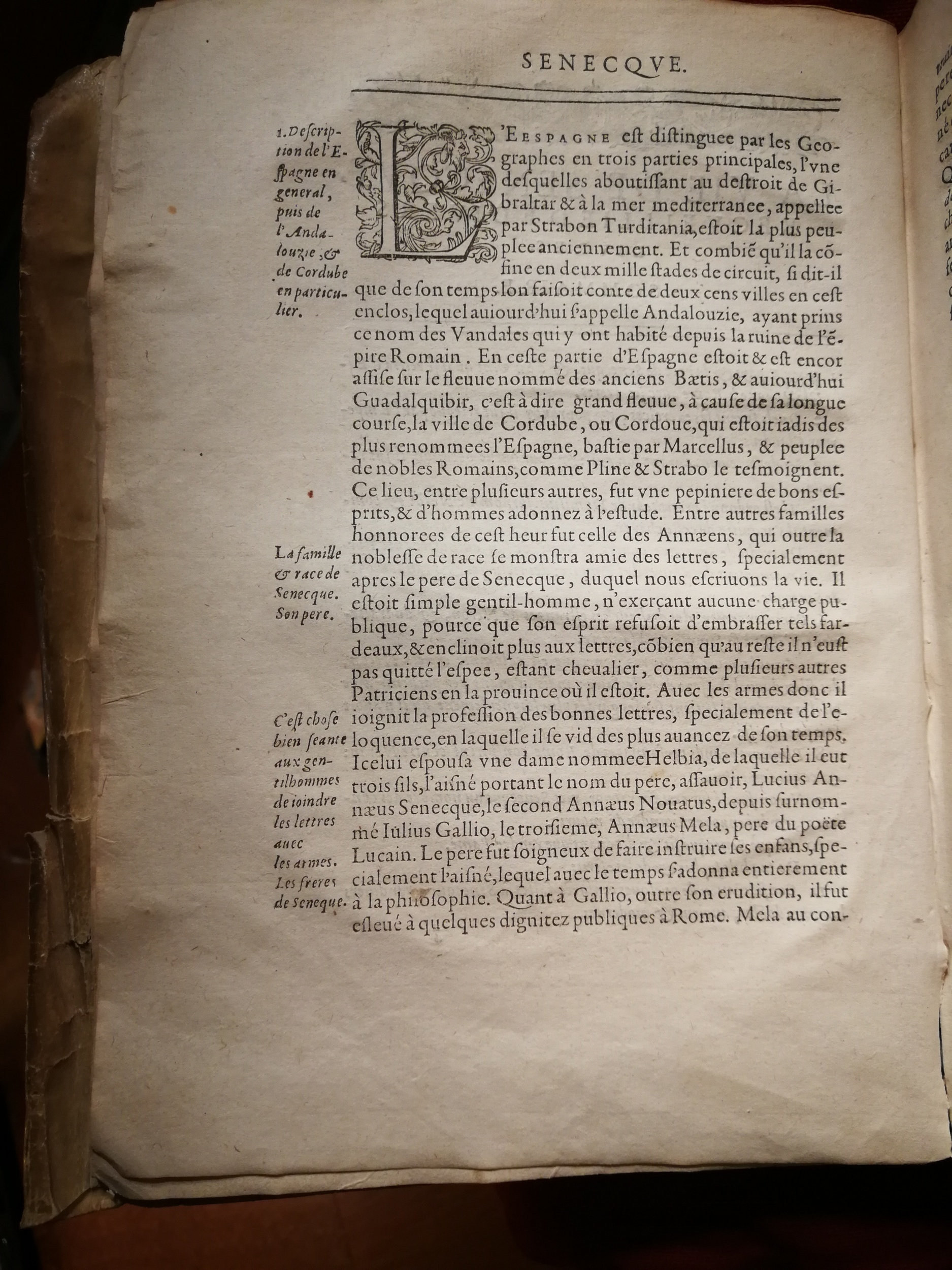 1595 - Jean Houzé - Œuvres morales et mêlées de Sénèque, Trésor de philosophie morale - T. 1 - BnF