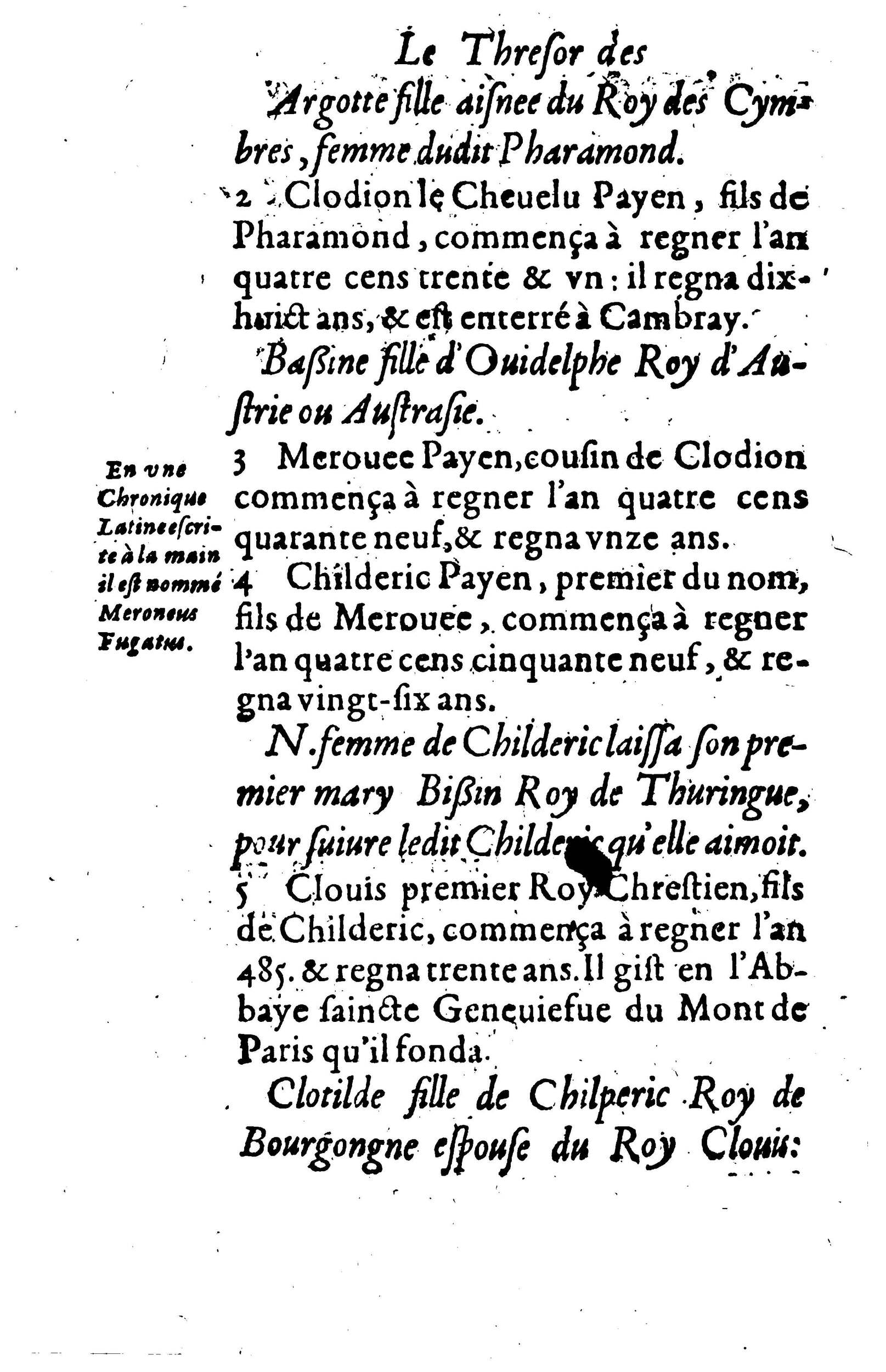 1617 - Jean Corrozet - Trésor des histoires de France - BM Lyon