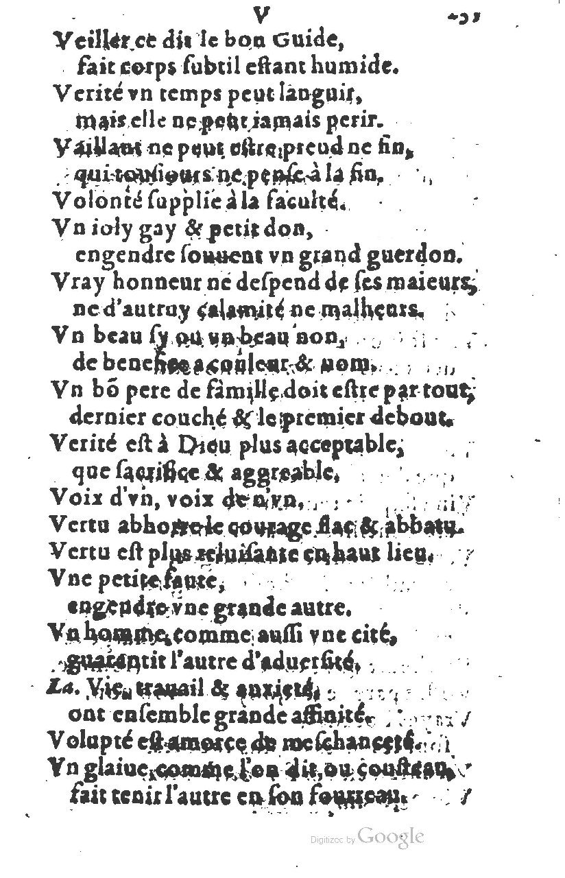 1581 - Nicolas Bonfons  - Trésor des sentences dorées - Princeton