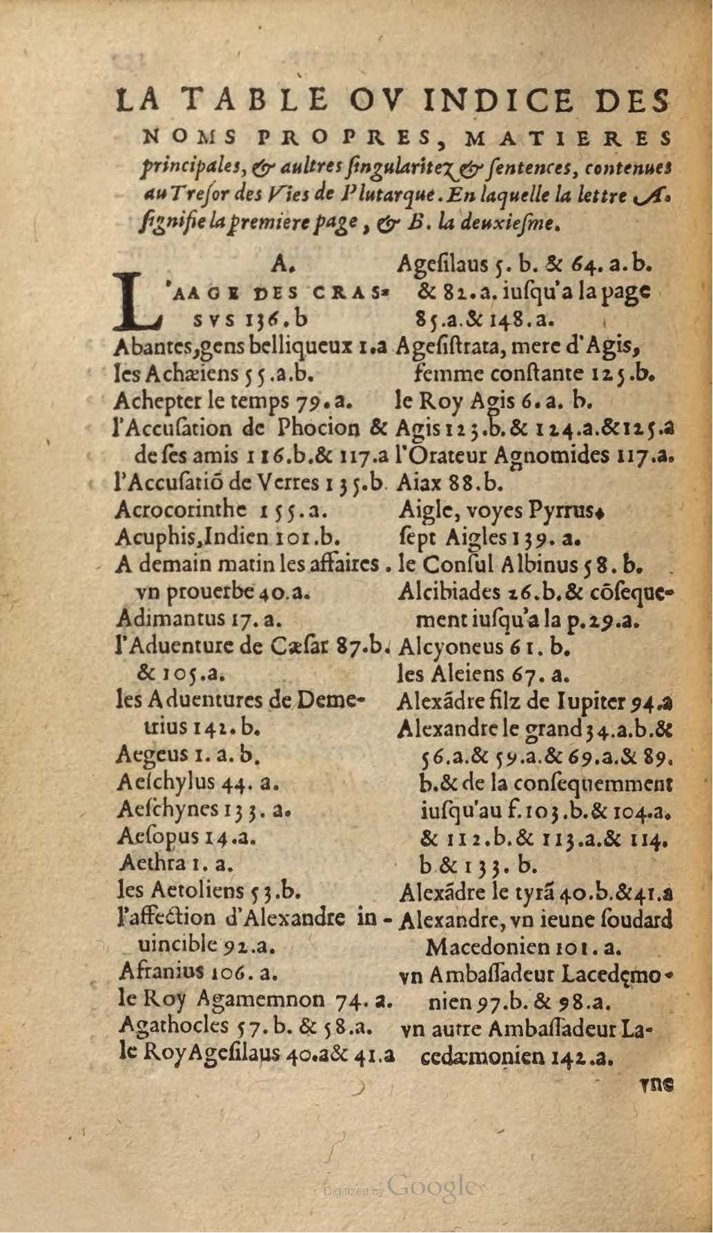 1567 - Willem Silvius - Trésor des vies de Plutarque - Anvers Musée Plantin-Moretus