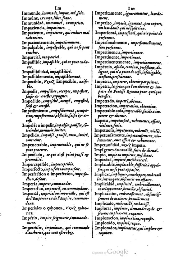 1621 - Adrian Tiffaine - Trésor des deux langues espagnole et française - BM Lyon