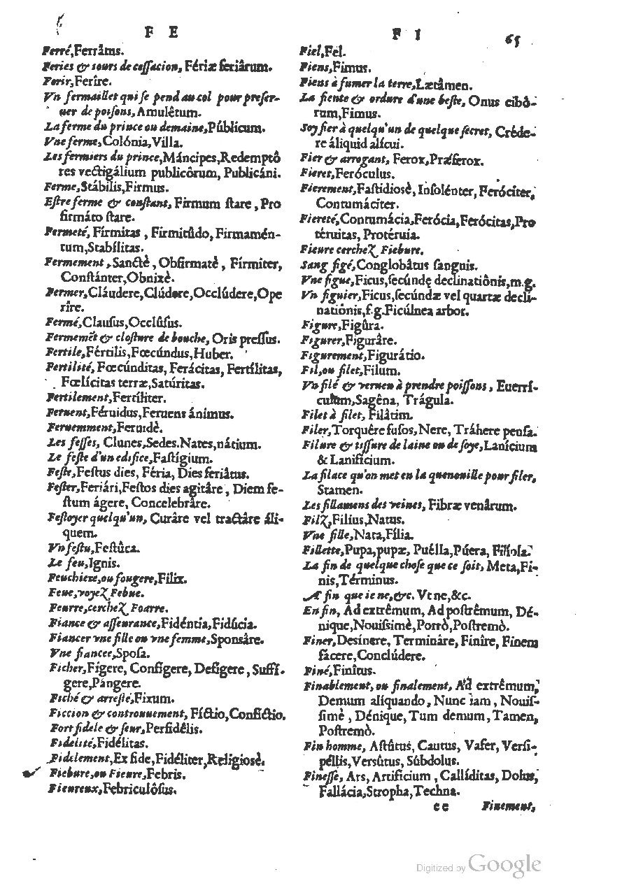 1558 - Guillaume Rouillé - Trésor des mots et traits français - BSB Munich