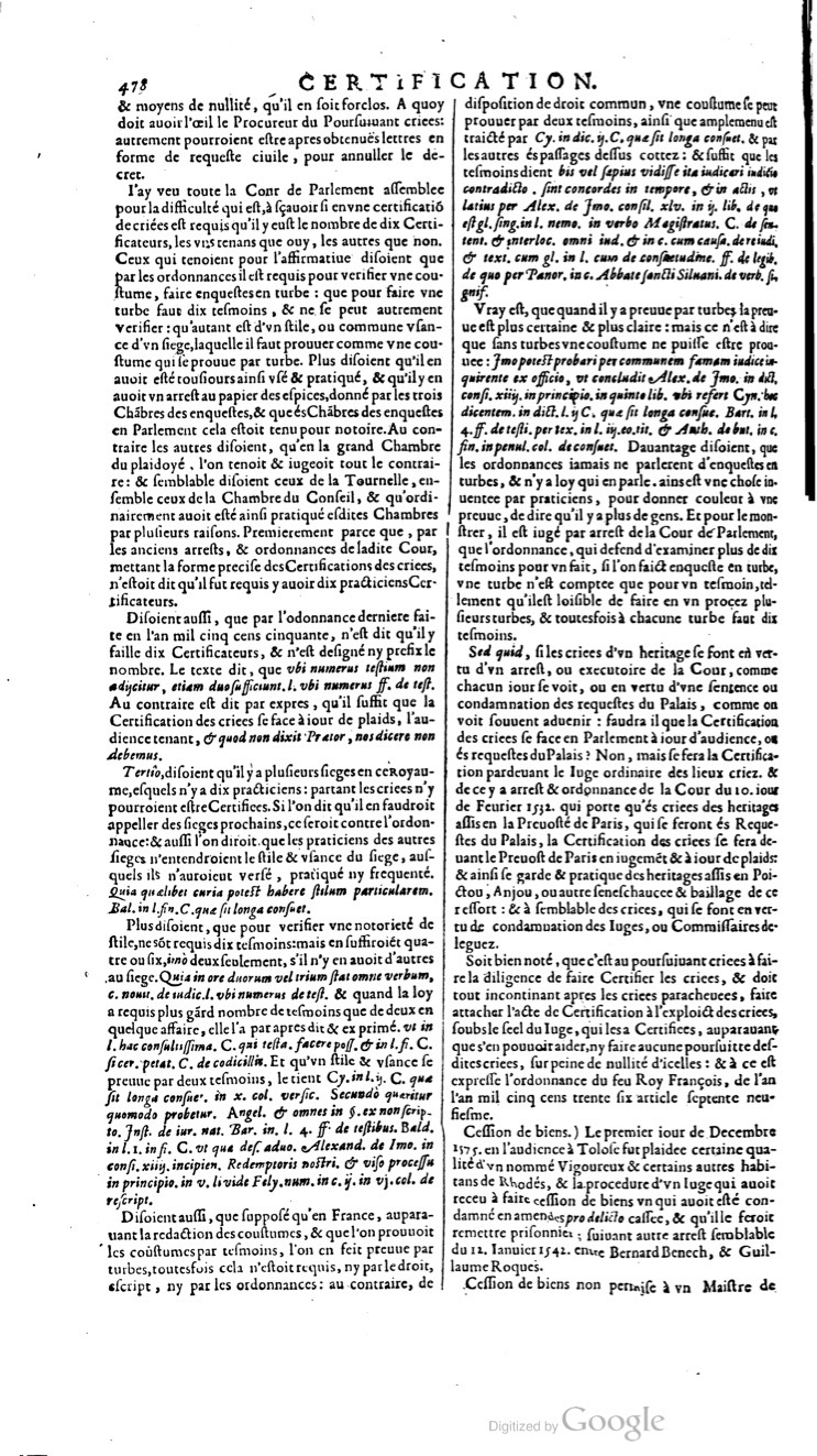1629 - Veuve Nicolas Buon - Trésor du droit français (21754 T. 1) - BM Lyon