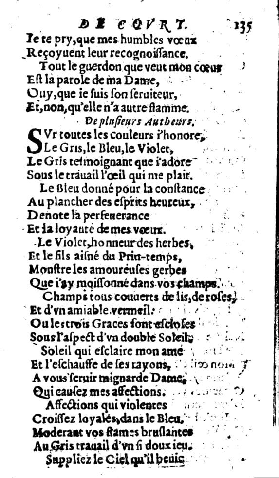 1606 - Théodore Reinsart - Trésor des chansons amoureuses recueillies des plus excellents airs de cour - Livre I - NK ČR Prague