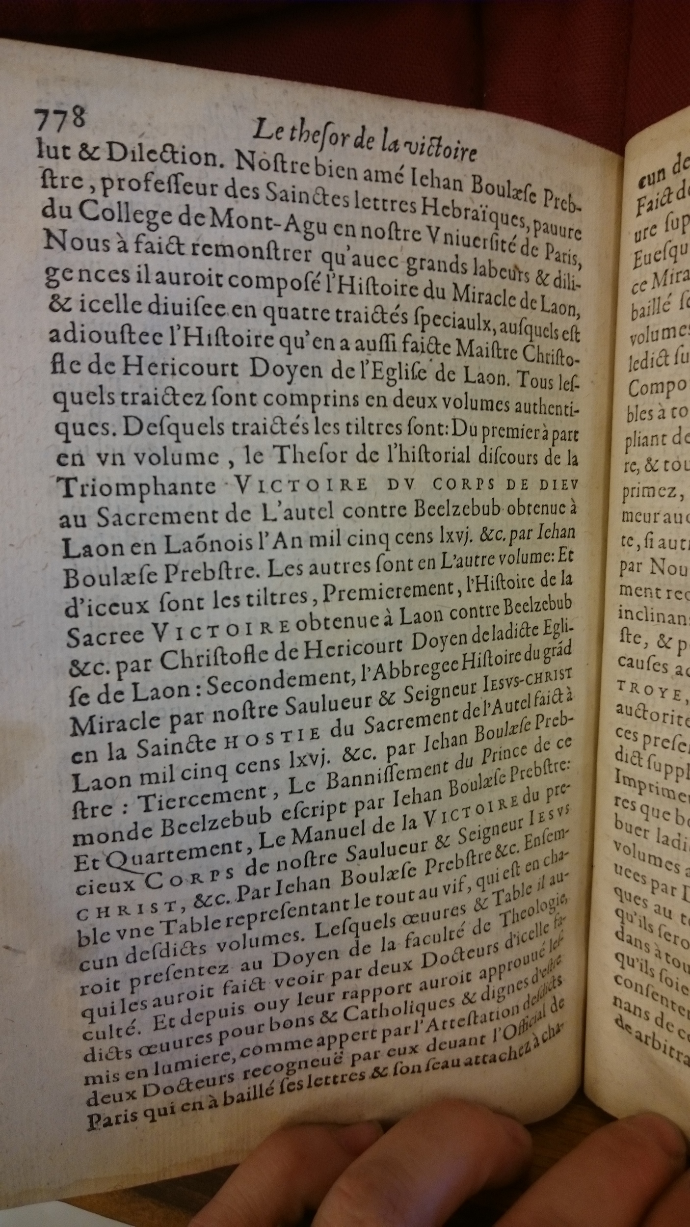 1578 - Nicolas Chesneau - Trésor et entière histoire de la triomphante victoire du corps de Dieu sur l’esprit malin - BM Lyon 1578 - Nicolas Chesneau - Trésor et entière histoire de la triomphante victoire du corps de Dieu sur l’esprit malin - BM Lyon