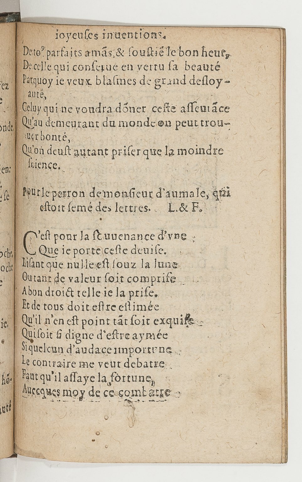 1568c. - Veuve Jean Bonfons - Trésor des joyeuses inventions du parangon de poésies - BnF Arsenal