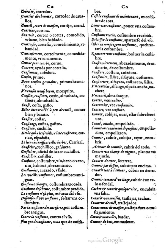 1621 - Adrian Tiffaine - Trésor des deux langues espagnole et française - BM Lyon